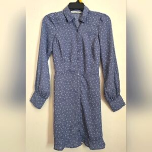 Women's Abercrombie & Fitch Long Sleeve Mini Dress Small Tie Waist Office